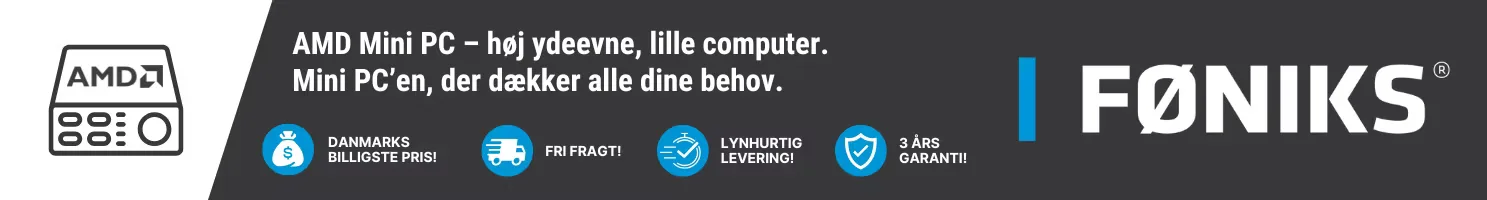 AMD Mini PC – se Føniks Computers fulde udvalg af Mini PC'er med AMD Ryzen processorer